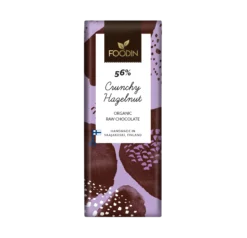Crunchy hazelnut -raakasuklaa 56 %, 40 g