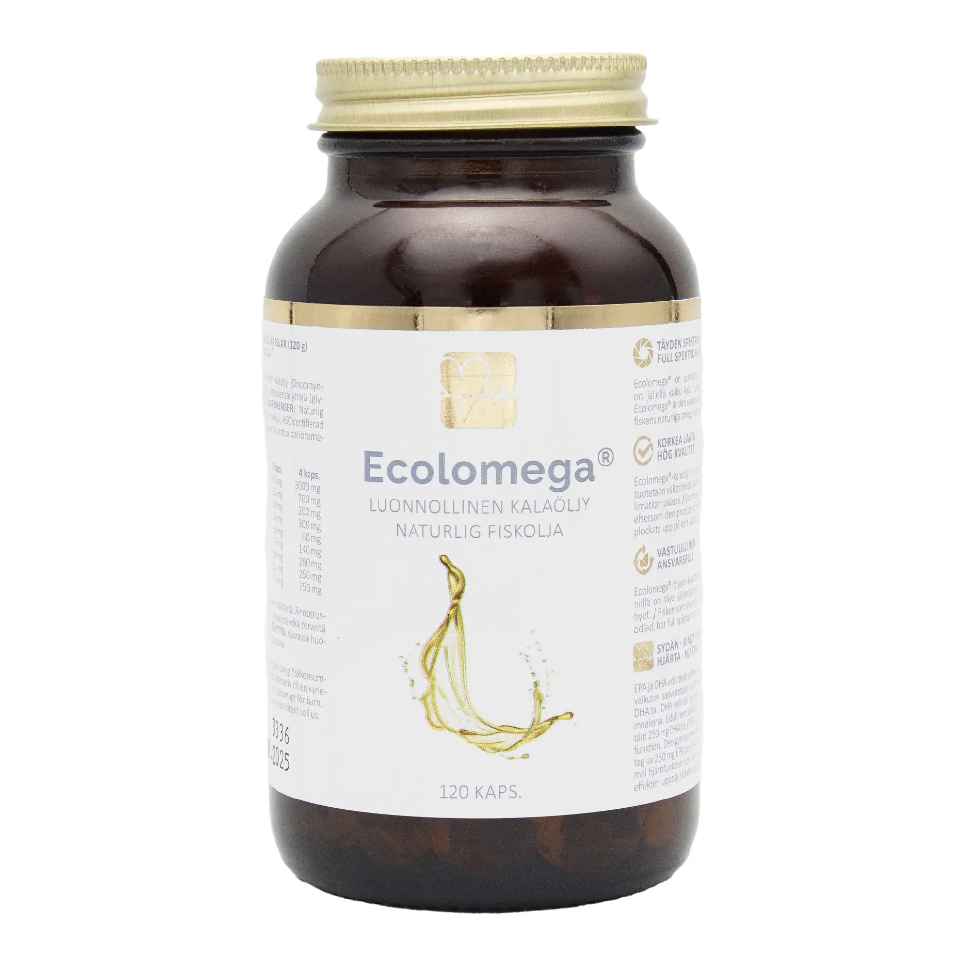 Ecolomega-kalaöljykapselit, 120 kpl