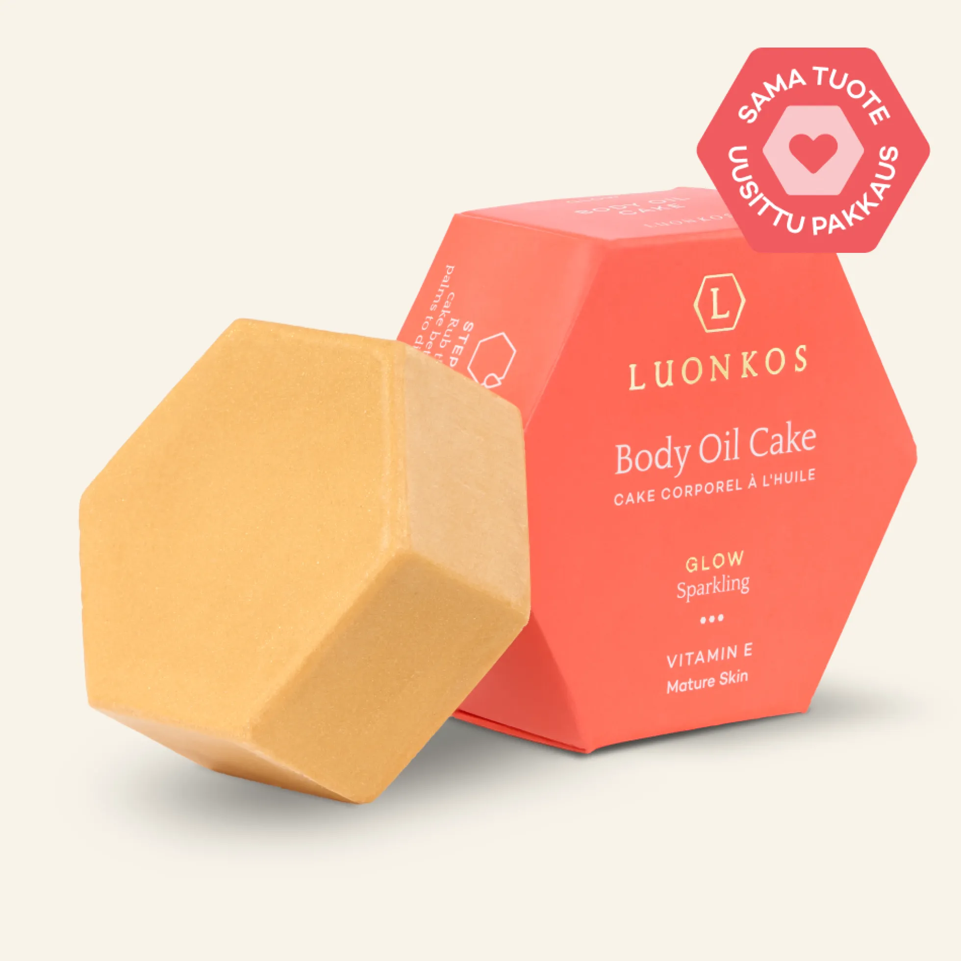 Glow body oil cake, sparkling, 55 g