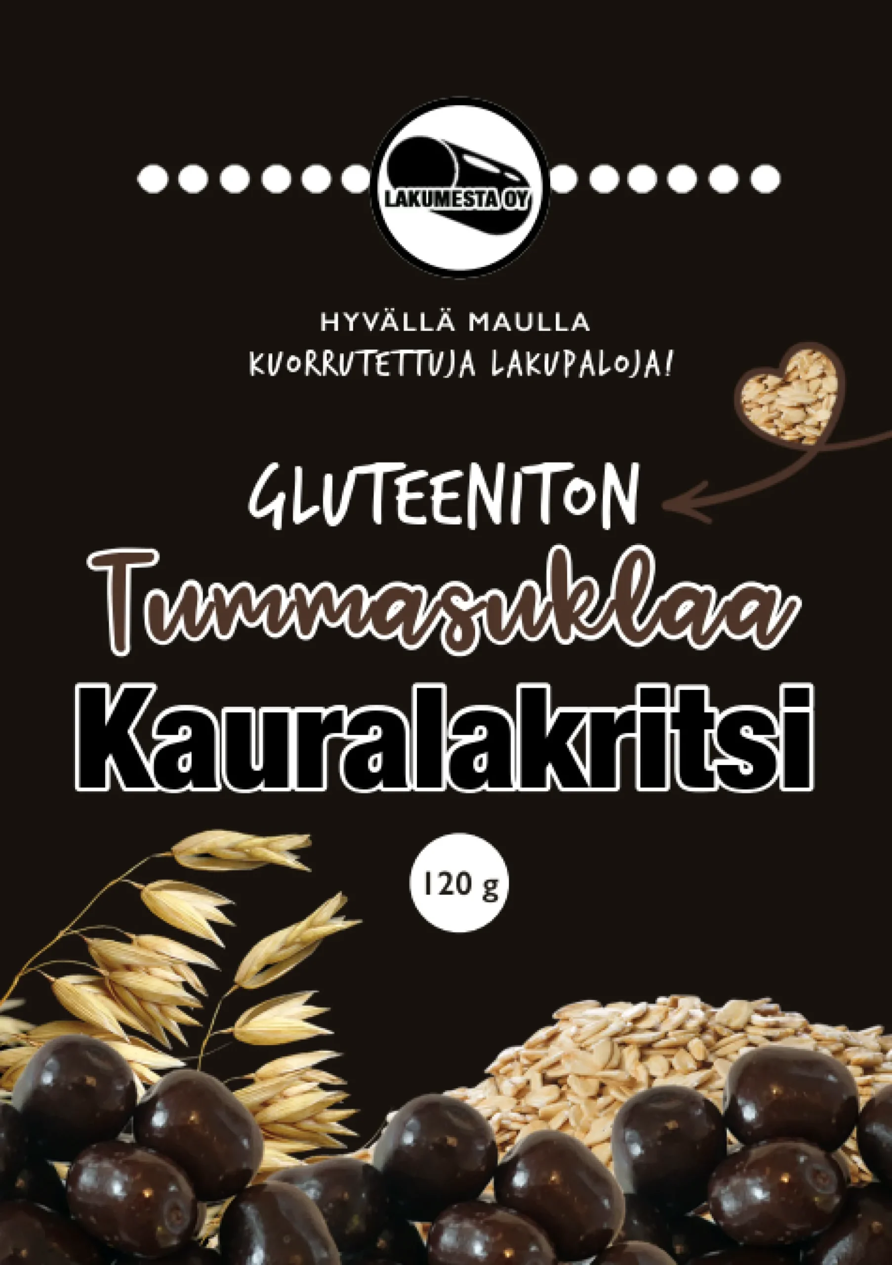 Gluteeniton kauralaku, tummasuklaa, 100 g