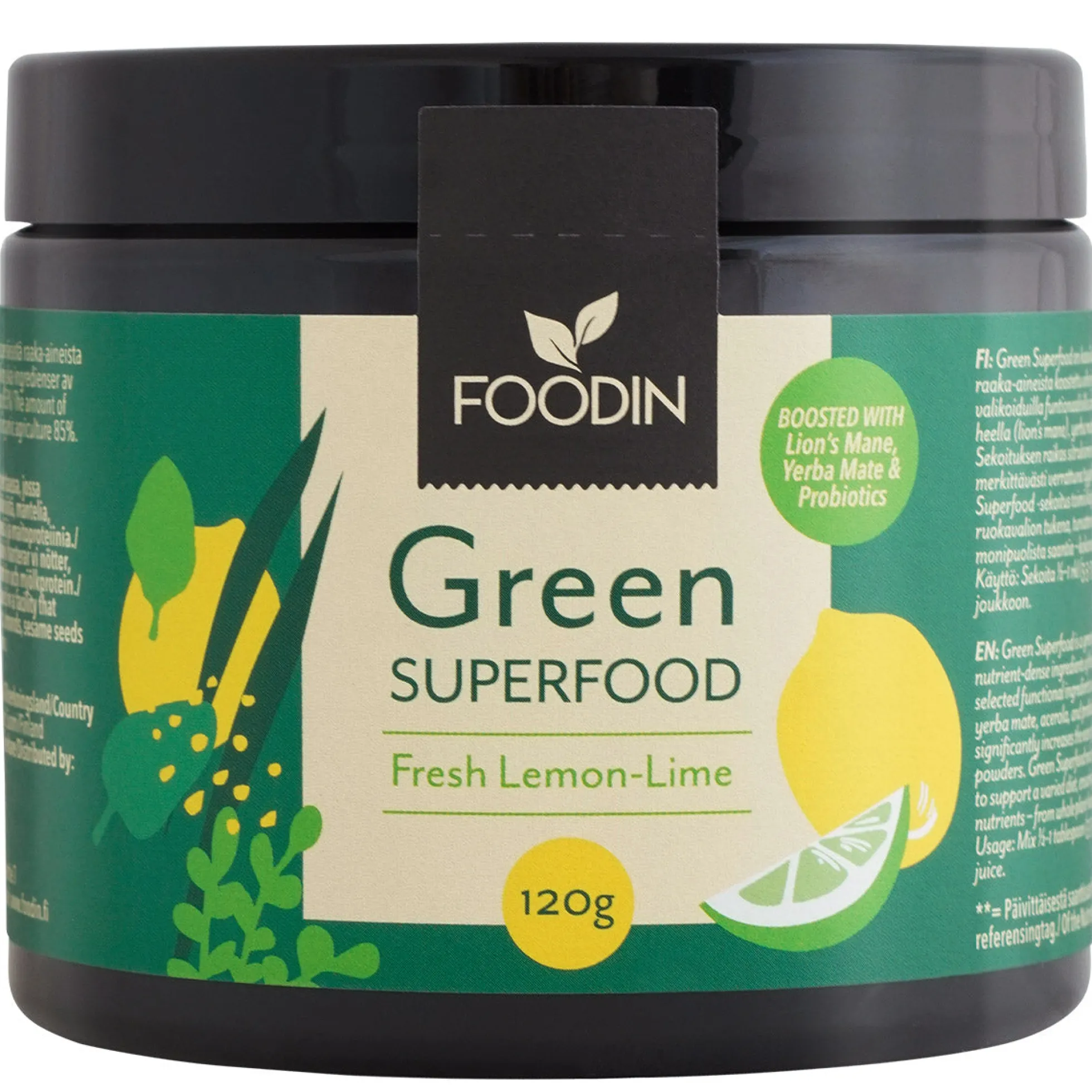 Green Superfood Fresh Lemon-Lime, viherjauhe 120g