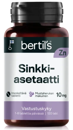 Imeskeltävä sinkkiasetaatti, 120 tbl