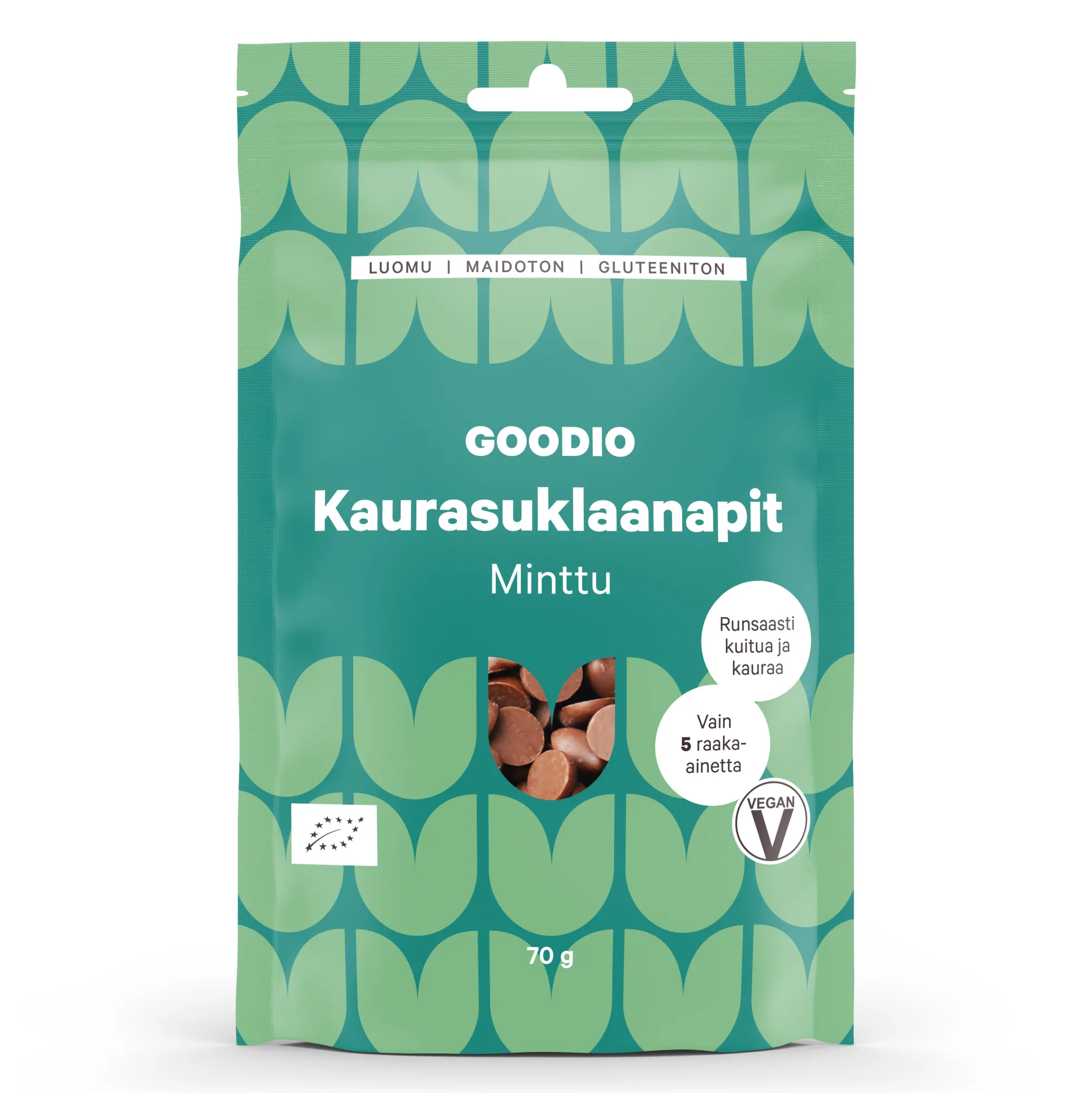 Kaurasuklaapussi, minttu, 70 g