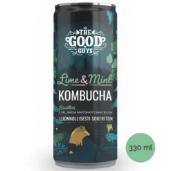 Kombucha Sokeriton Lime, 330 ml