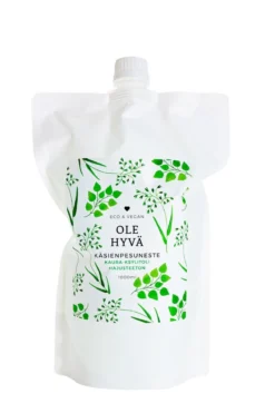 Käsienpesuneste, kaura-ksylitoli, hajusteeton, täyttöpussi, 1000 ml