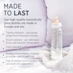 Lasinen tuttipullo, 240 ml