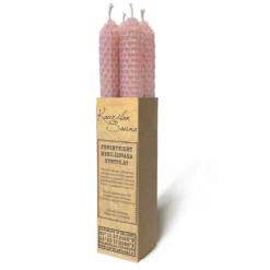 Mehiläisvahakynttilä rosa, 4 kpl