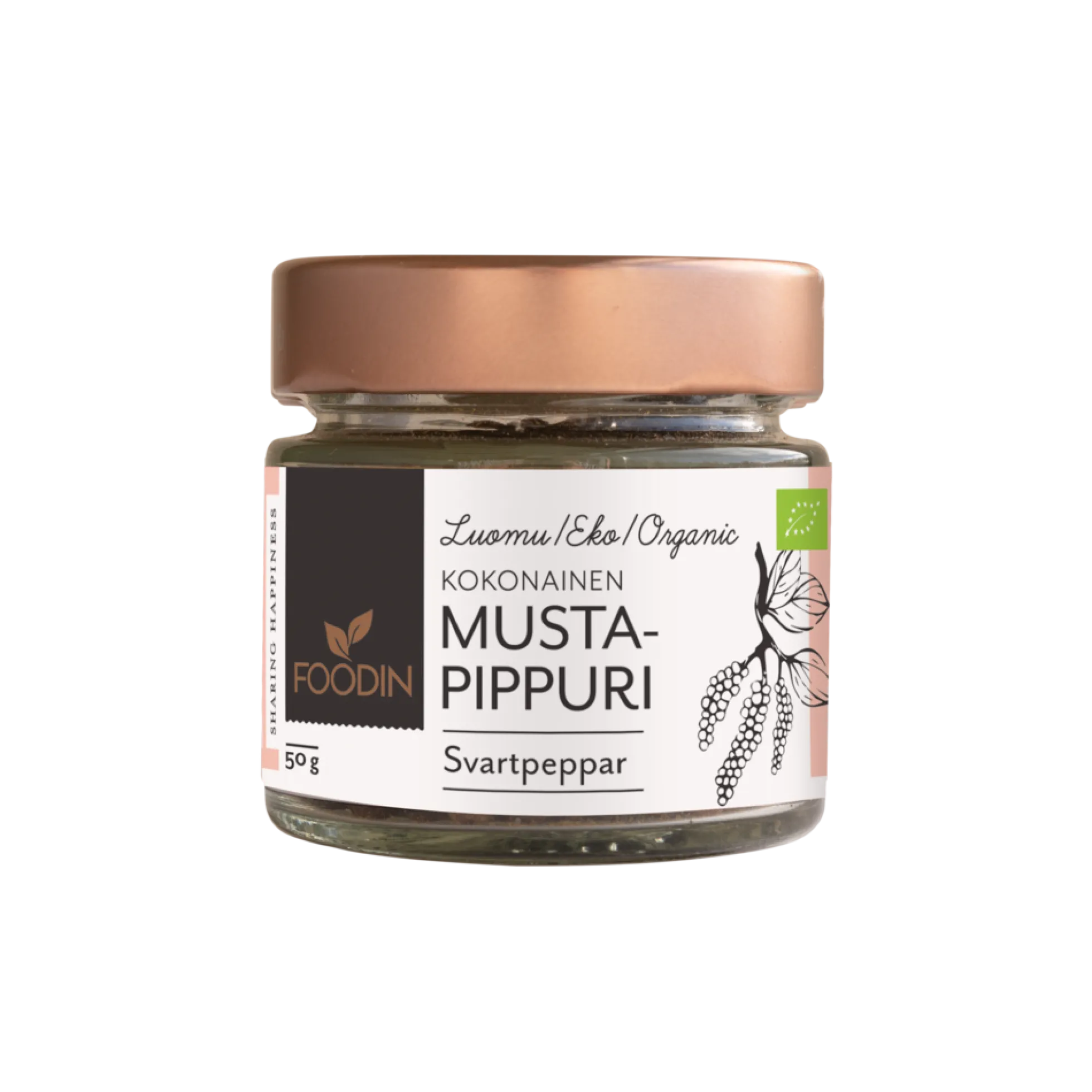 Mustapippuri, kokonainen, 50 g