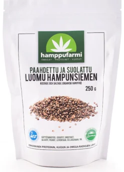 Paahdettu ja suolattu hampunsiemen, 250 g