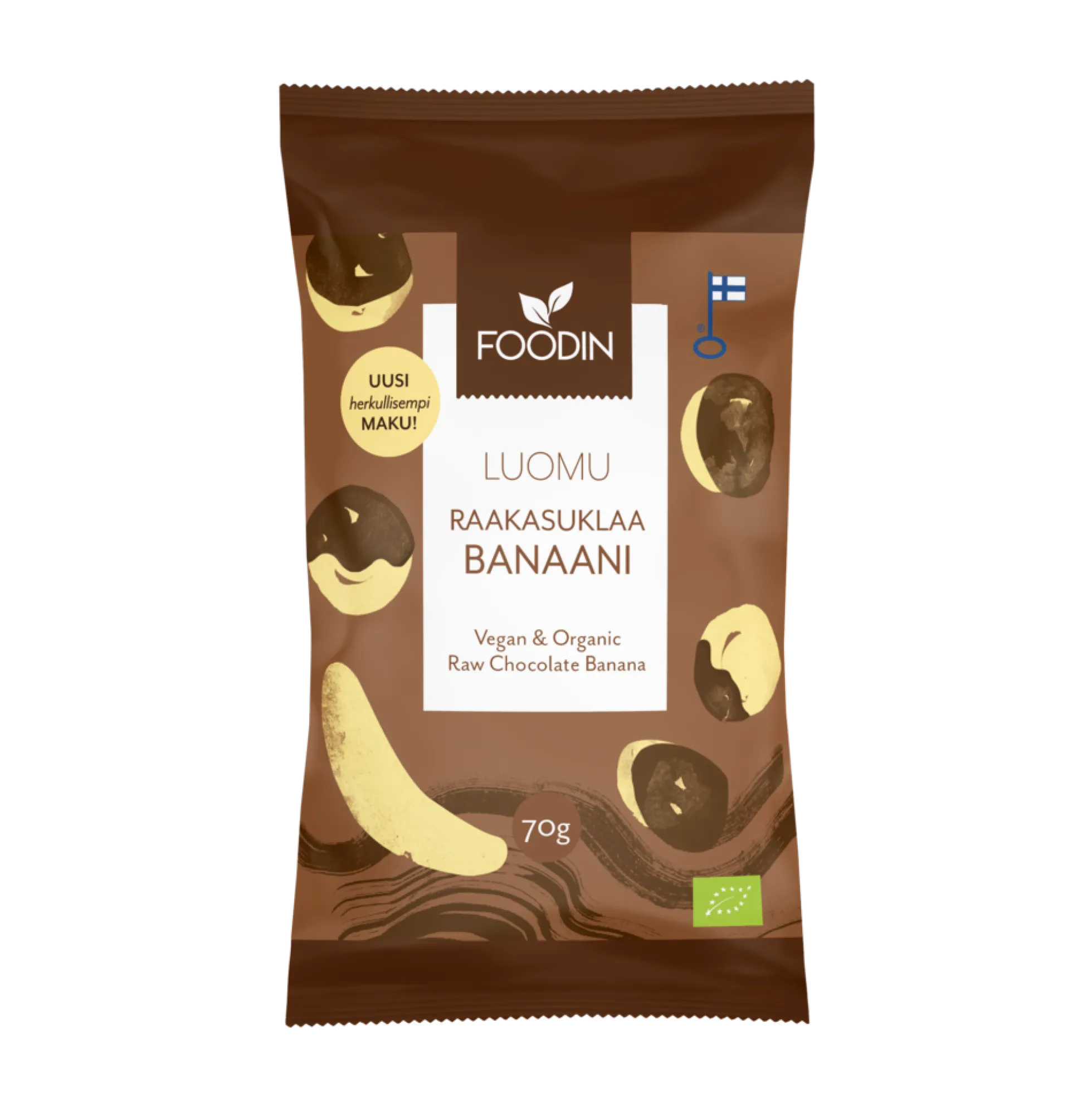 Raakasuklaakuorrutettu banaani, 70 g