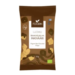 Raakasuklaakuorrutettu inkivääri, 70 g