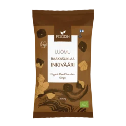 Raakasuklaakuorrutettu inkivääri, luomu, 200 g
