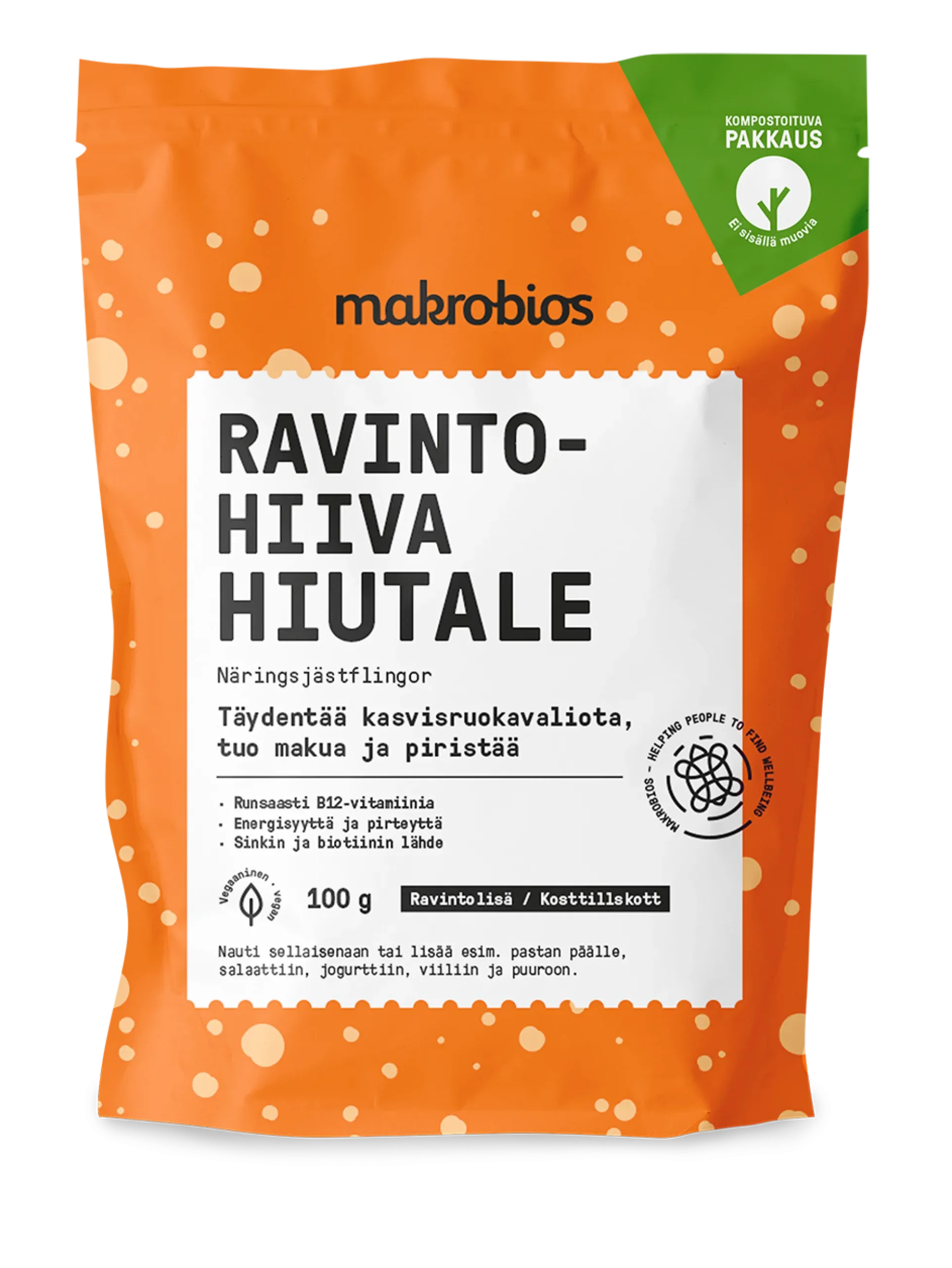 Ravintohiivahiutale, 100 g