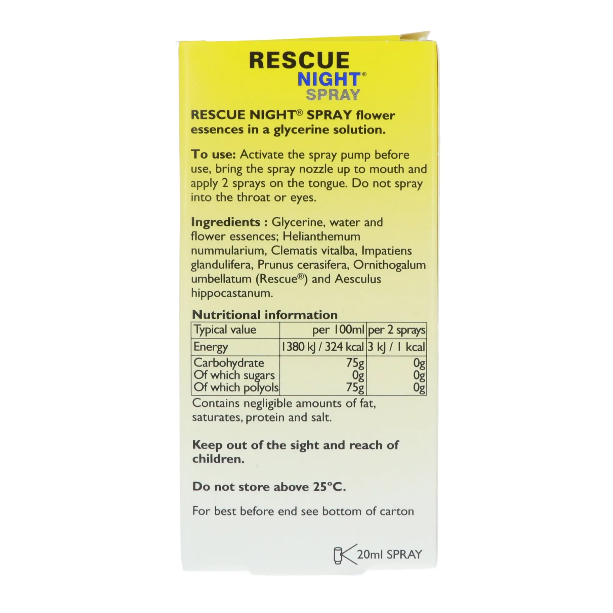 Rescue Night Spray, 20 ml