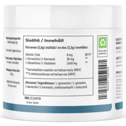 REZCUE Sinkkikarnosiini + Glutamiini, 240 g