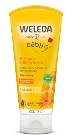 Shampoo ja vartalonpesuaine, Calendula (Vauvashampoo), 200 ml