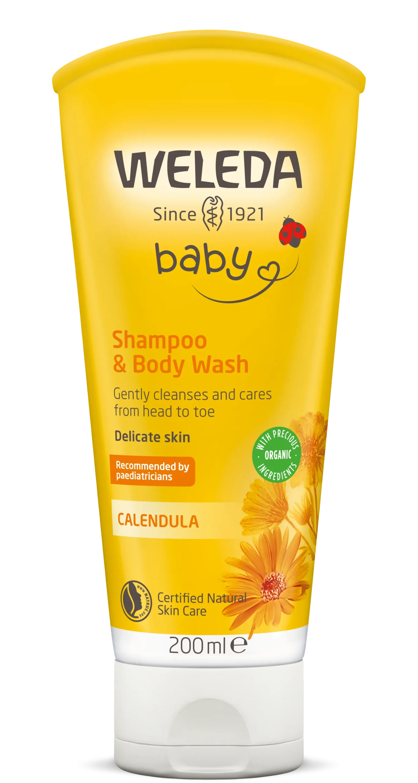 Shampoo ja vartalonpesuaine, Calendula (Vauvashampoo), 200 ml