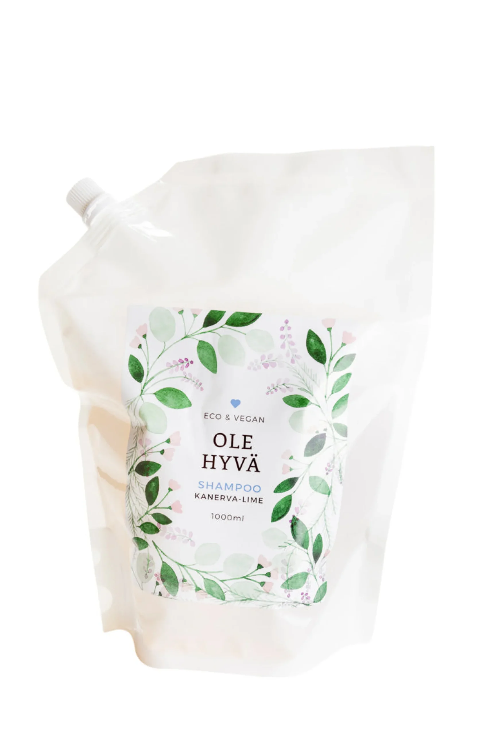 Shampoo, kanerva-lime, täyttöpussi, 1000 ml