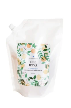 Shampoo, mesiangervo-mandariini, täyttöpussi, 1000 ml