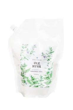 Shampoo, nokkonen-yrtti, täyttöpussi, 1000 ml