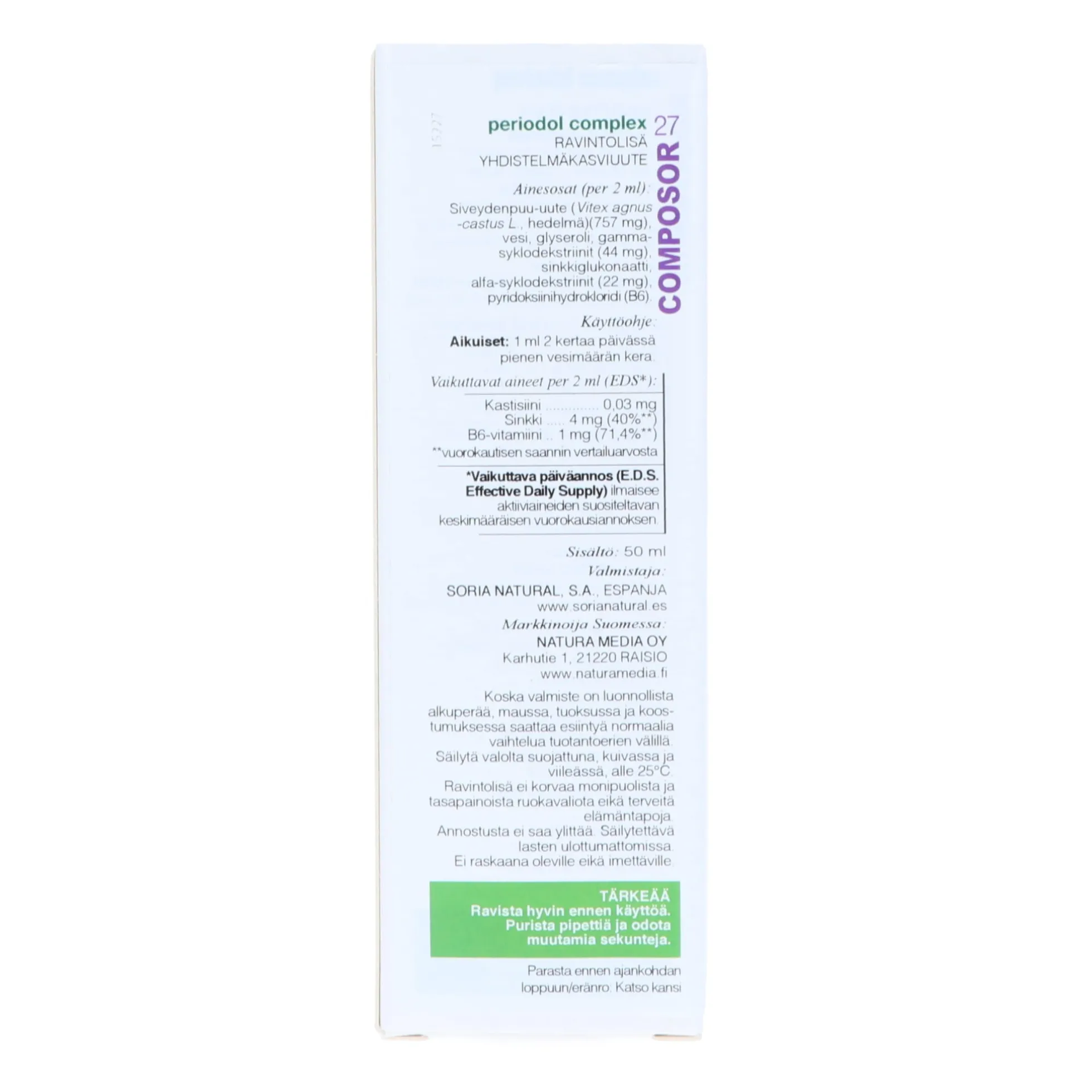 Siveydenpuu, agnus castus (Composor XXI 27 Periodol), 50 ml