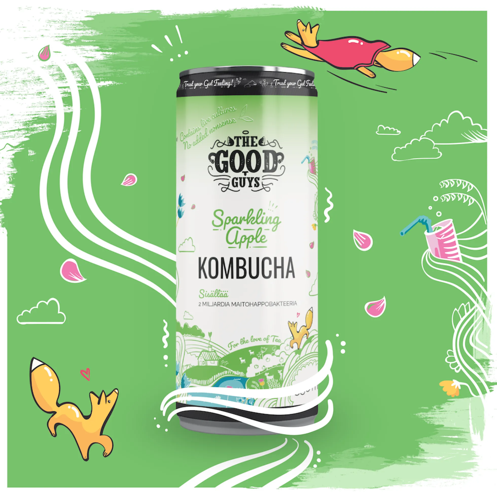Sparkling Apple Kombucha, 330 ml