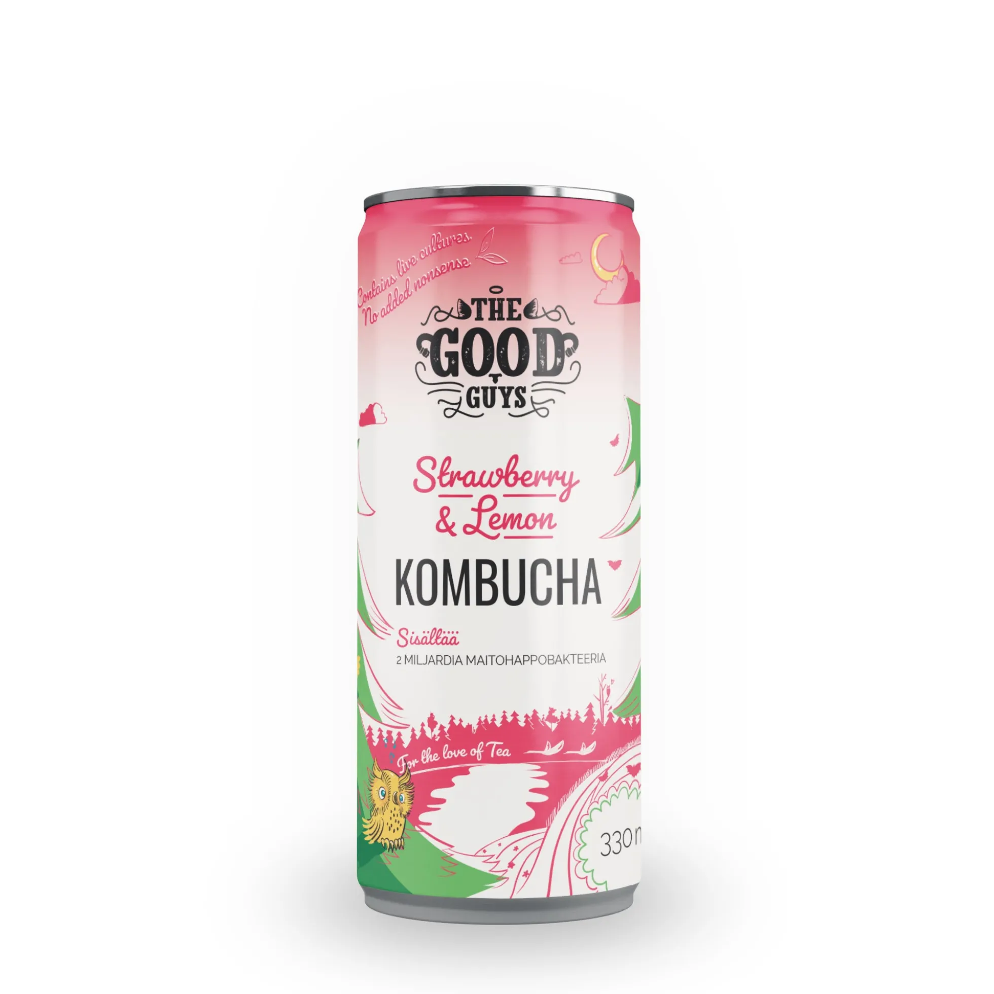 Strawberry & Lemon Kombucha, 330 ml