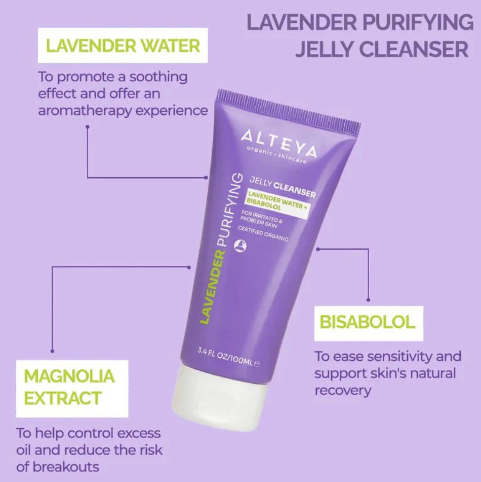 Tasapainottava puhdistus Jelly Laventeli, 100 ml
