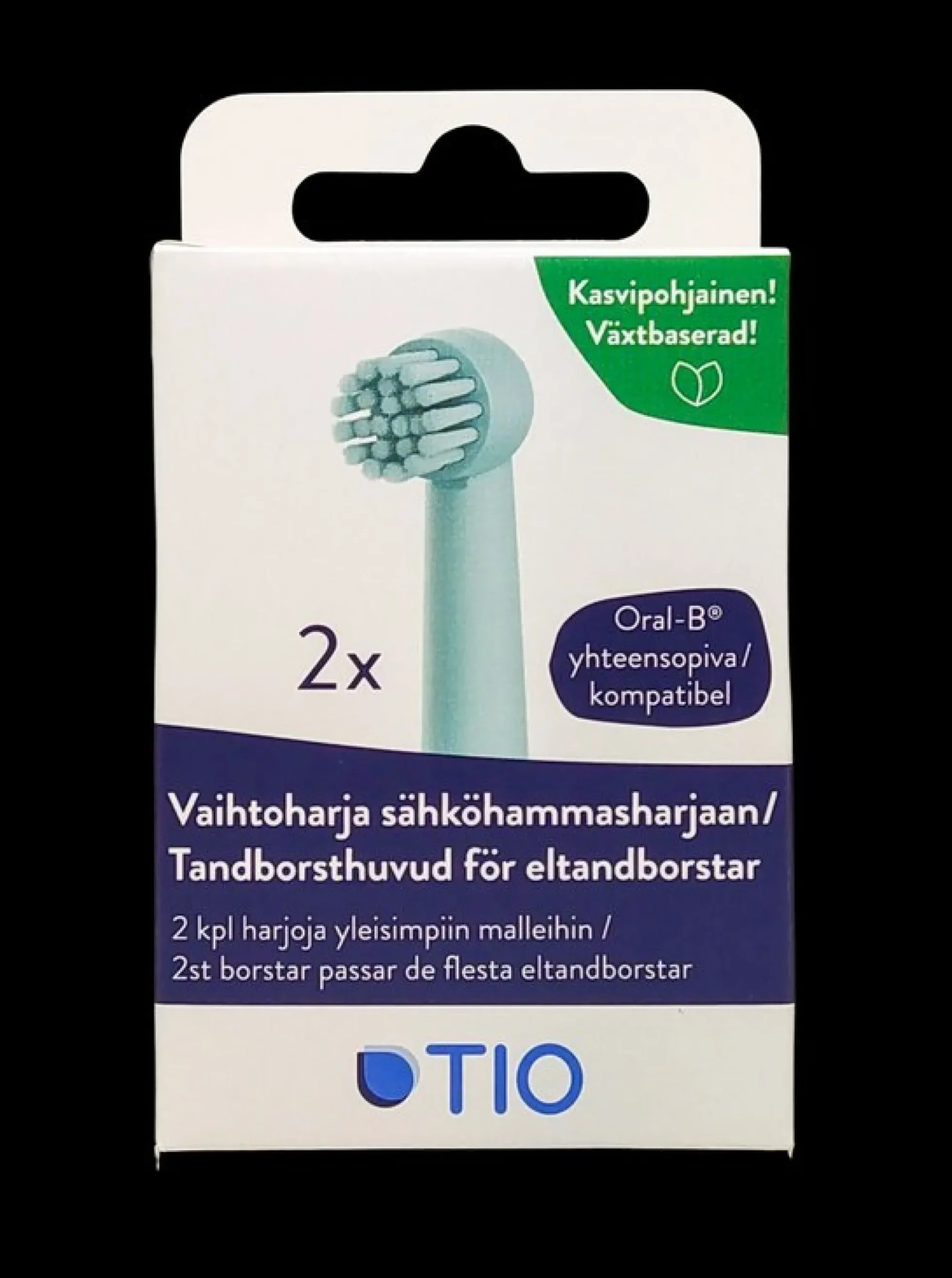 TIO Kasvipohjaiset vaihtoharjat Oral-B sähköhammasharjaan 2 kpl, Lagoon / Pebble