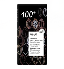 Tumma suklaa 100 %, cocoa nibs, 80 g