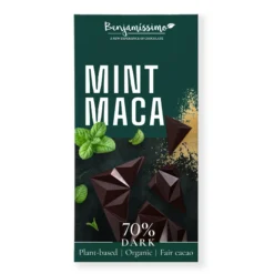 Tumma suklaa 70 %, minttu-maca, 60 g