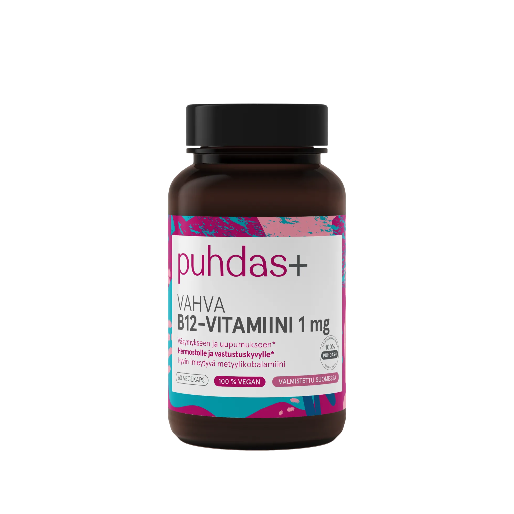 Vahva B12-vitamiini 1 mg 60 vegekaps
