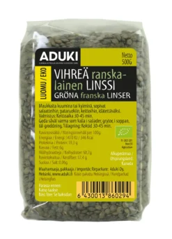 Vihreät linssit (ranskalaisten du puy-linssien tyyliset), 500 g